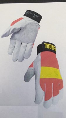 Tillman Hi-Vis Orange Back 3M Reflective Strip TrueFit Glove Part#1471